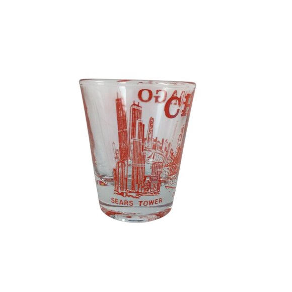 Chicago Skyline Sears Tower Shot Glass  2-1/4" Vintage - Picture 2 of 6